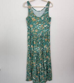 Peruvian Connection Womens Strapless Casual Maxi Dress Size M Floral Summer